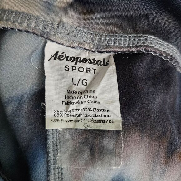 Aeropostale Sport Women's Black/White/Blue Tie Dye Print Leggings Size L/G - Picture 8 of 13